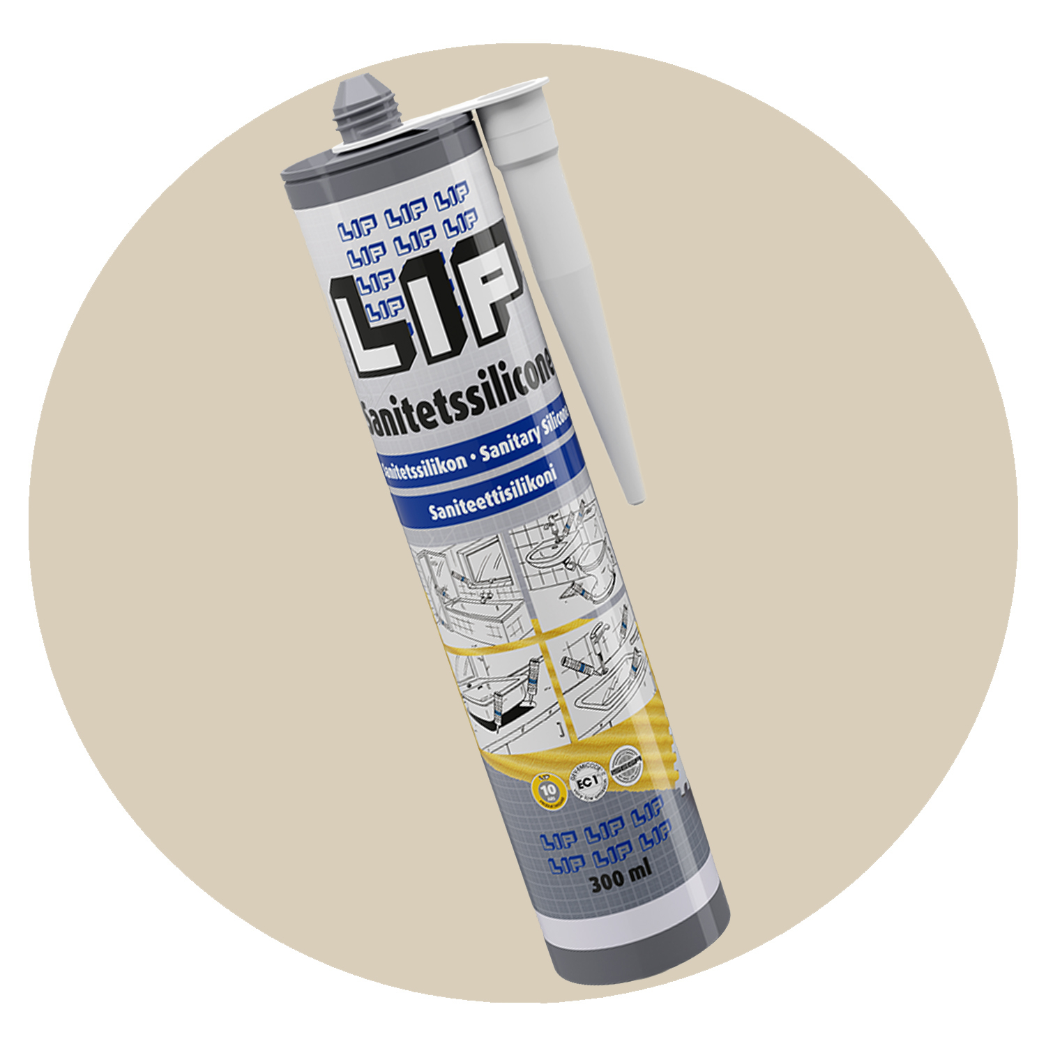 Sanitetssilicone Lys Beige 300 ml