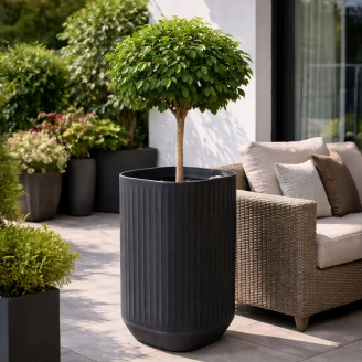 Selvvandende Krukke Høj Kvadratisk <strong>Eldor</strong>  Sort 51x51 cm