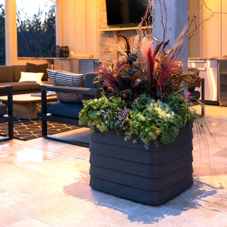 Selvvandende Krukke Kvadratisk Linton Grå 57x57 cm