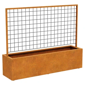 Cortena Udendørskrukke med Espalier <strong>Red Centro</strong>  Cortenstål 200x50x160 cm