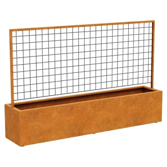 Cortena Udendørskrukke med Espalier <strong>Red Centro</strong>  Cortenstål 250x50x160 cm