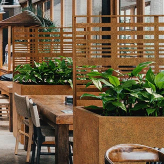 Cortena Udendørskrukke med Espalier <strong>Coverra</strong>  Cortenstål 120x60x180 cm