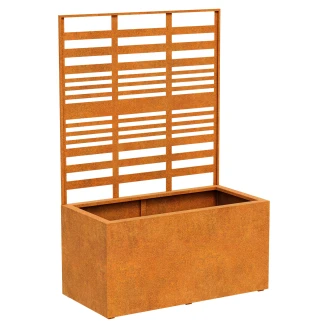 Cortena Udendørskrukke med Espalier <strong>Coverra</strong>  Cortenstål 120x60x180 cm