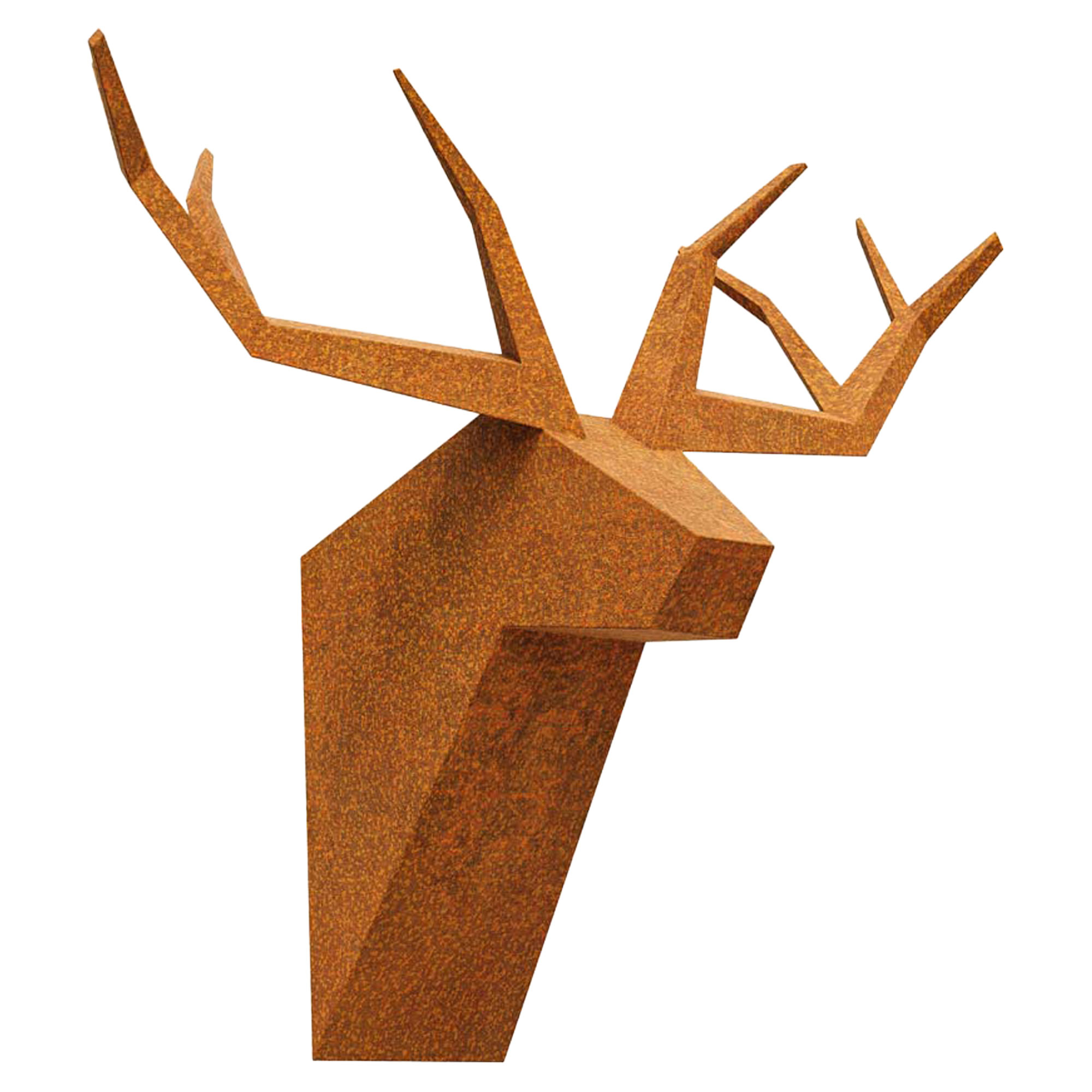 Cortena Dekorativ Vægfigur Hjort Spids Gevir Cortenstål