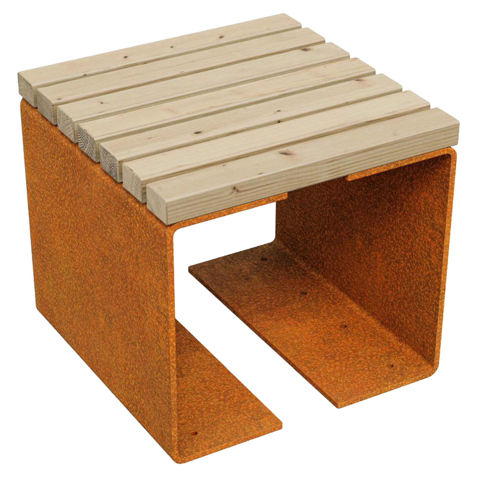 Cortena Havebænk Chan Cortenstål 50x50 cm