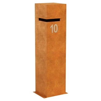 Cortena Postkasse med Vinklet Indkast <strong>Buzon</strong>  Cortenstål 120 cm