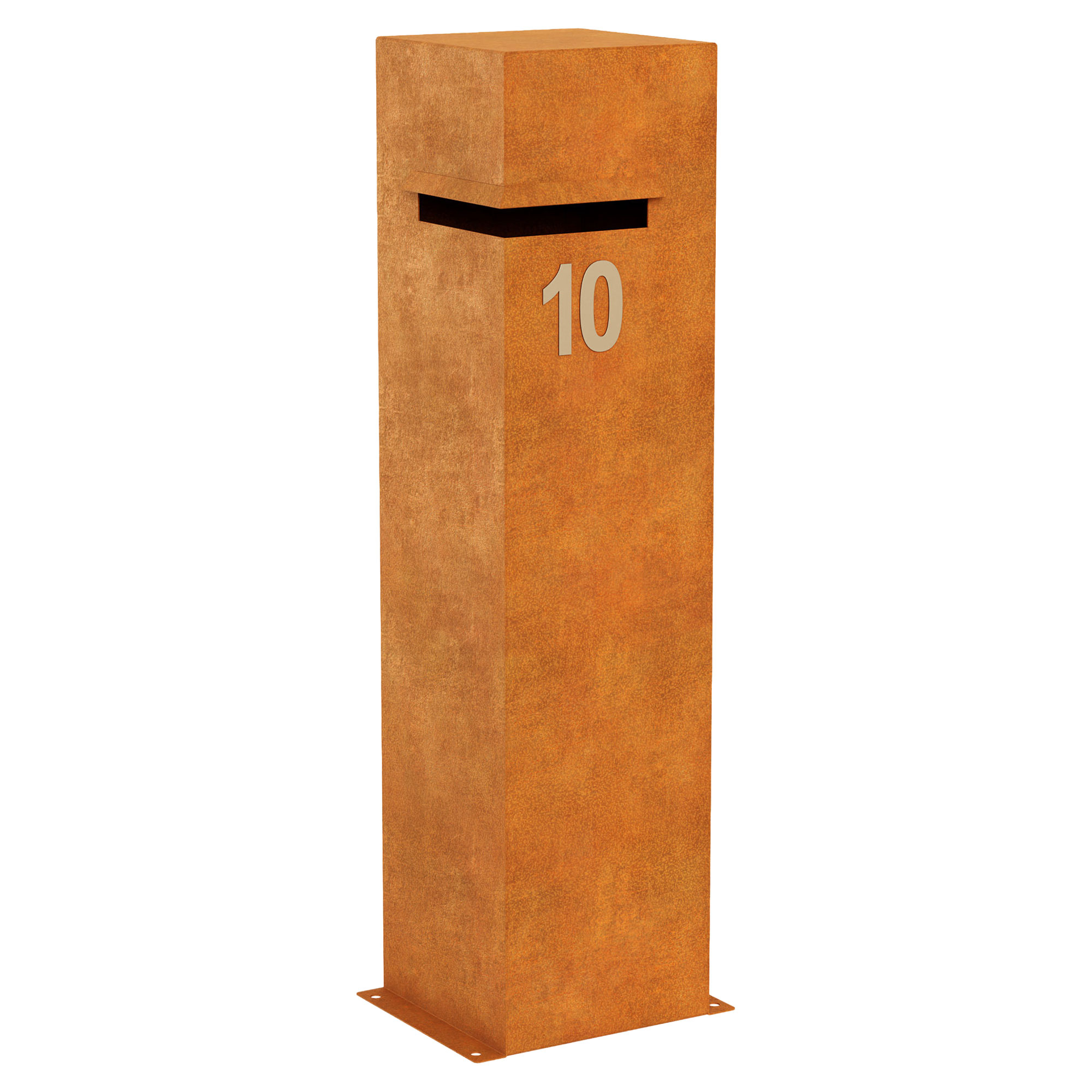 Cortena Postkasse med Vinklet Indkast Buzon Cortenstål 120 cm