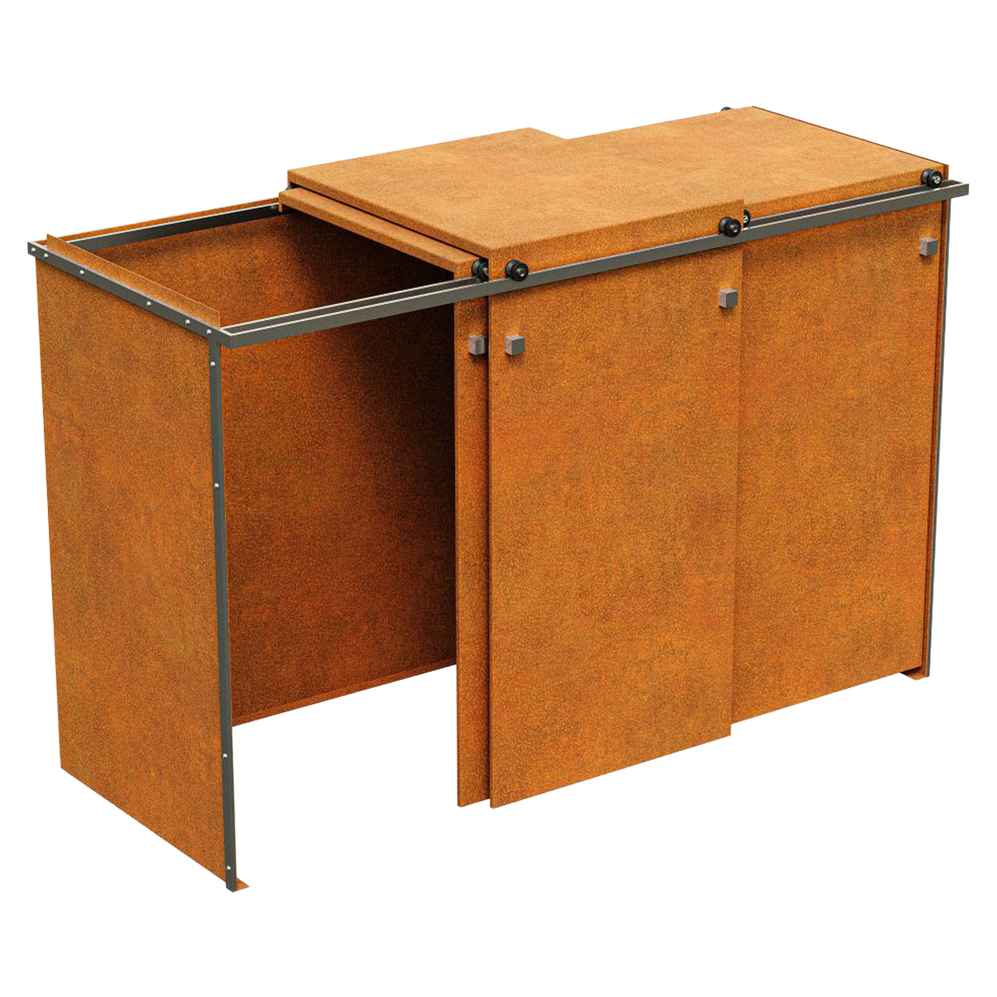 Cortena Affaldsbeholderskjul Trasso Cortenstål 190x80x117 cm