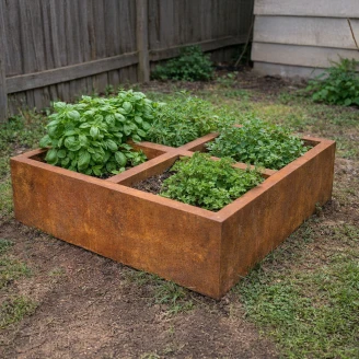 Plantekasse <strong>Terron</strong>  Cortenstål 80x80x30 cm