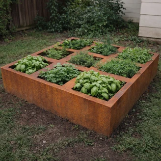 Plantekasse <strong>Terron</strong>  Cortenstål 120x120x30 cm