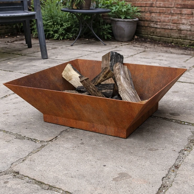 Ildskål Oskara Cortenstål 80x80 cm