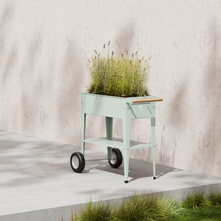 Herstera Plantebord med hjul Olivares Opuntiagrøn 75x35x80 cm