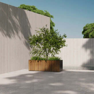 Herstera Udendørskrukke <strong>Hontanar</strong>  Termotræ, Sort 150x50x50 cm