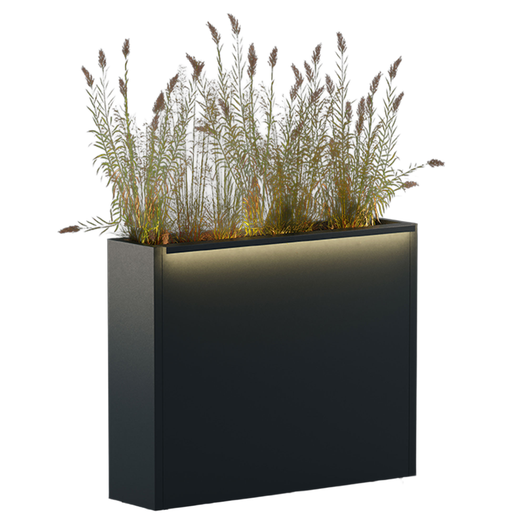 Herstera Udendørskrukke med LED-belysning El Prado Antracit 100x25x80 cm