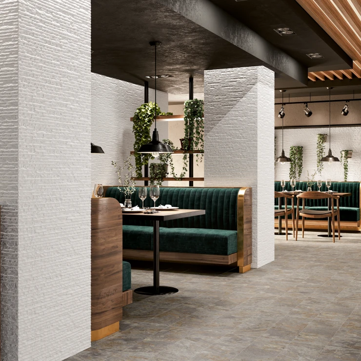 Klinker Iguazu Hvid Mat-Relief 21x63 cm