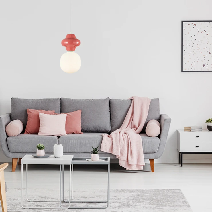 Havelampe Uno Norin Rød Mat Ø 15 cm