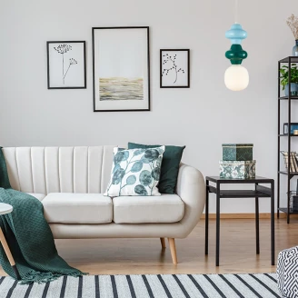 Hængende Lampe Duo Norin Blå, Grøn Mat Ø 18 cm