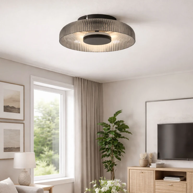 Loftlampe Aroli Grå, Sort Mat