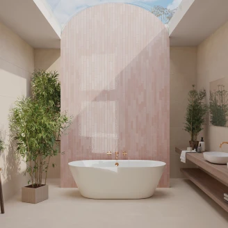 Vægflise <strong>Trix</strong>  Lyserød Blank 5x25 cm