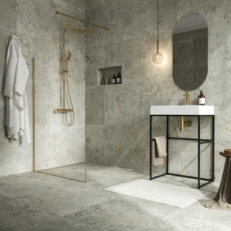 Klinker <strong>Kalksten Fjäll</strong>  Lys Brun Mat-Struktur 3D 60x120 cm