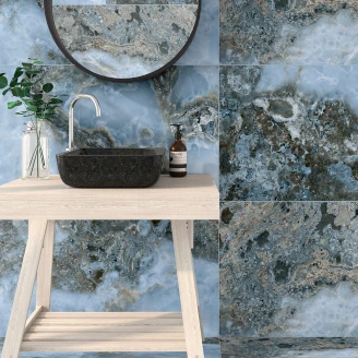 Marmor Klinker <strong>Japonia</strong>  Blå Poleret 60x120 cm