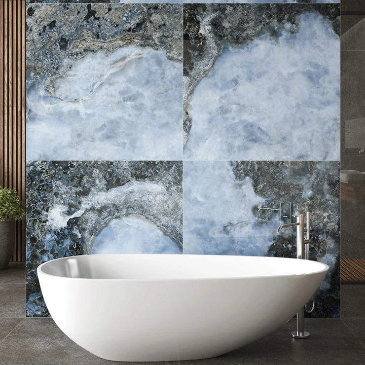 Marmor Klinker Japonia Blå Poleret 120x120 cm