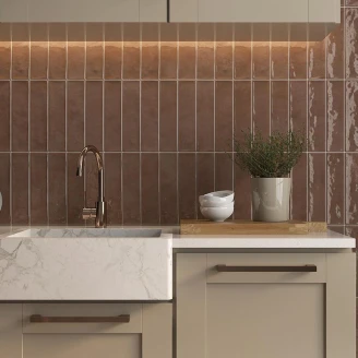 Vægflise <strong>Delicate</strong>  Brun Blank 8x30 cm