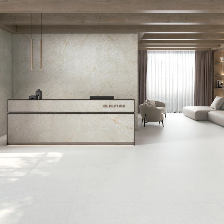 Marmor Klinker Glace Hvid Mat 120x120 cm