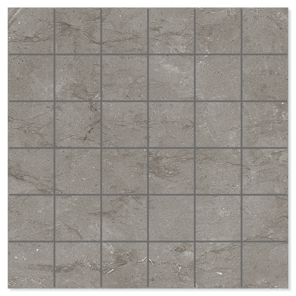 Marmor Mosaik Klinker Soapstone Lux Grå Mat 30x30 (5x5) cm