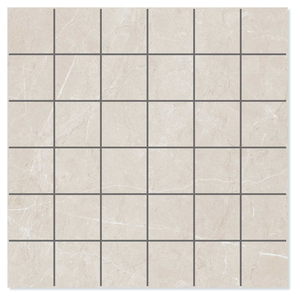 Marmor Mosaik Klinker Soapstone Lux Beige Mat 30x30 (5x5) cm