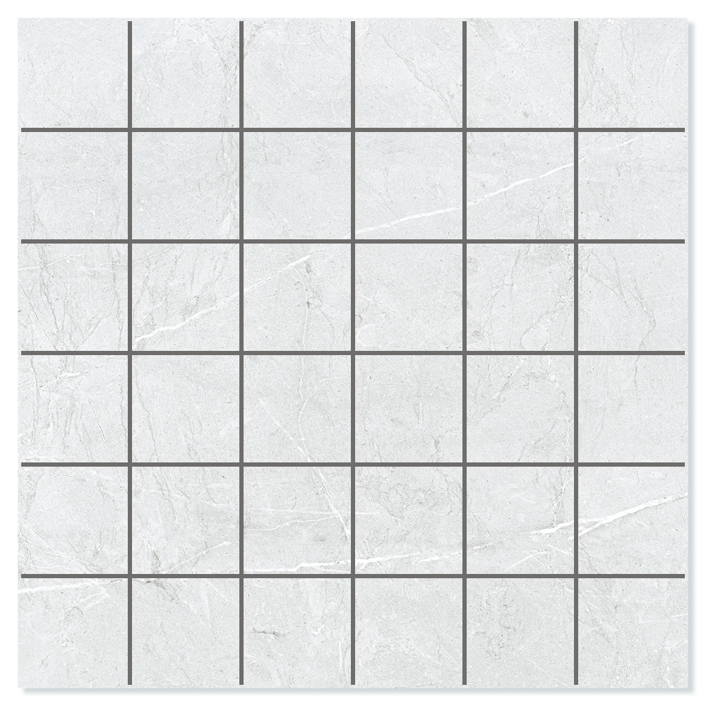 Marmor Mosaik Klinker Soapstone Lux Hvid Mat 30x30 (5x5) cm