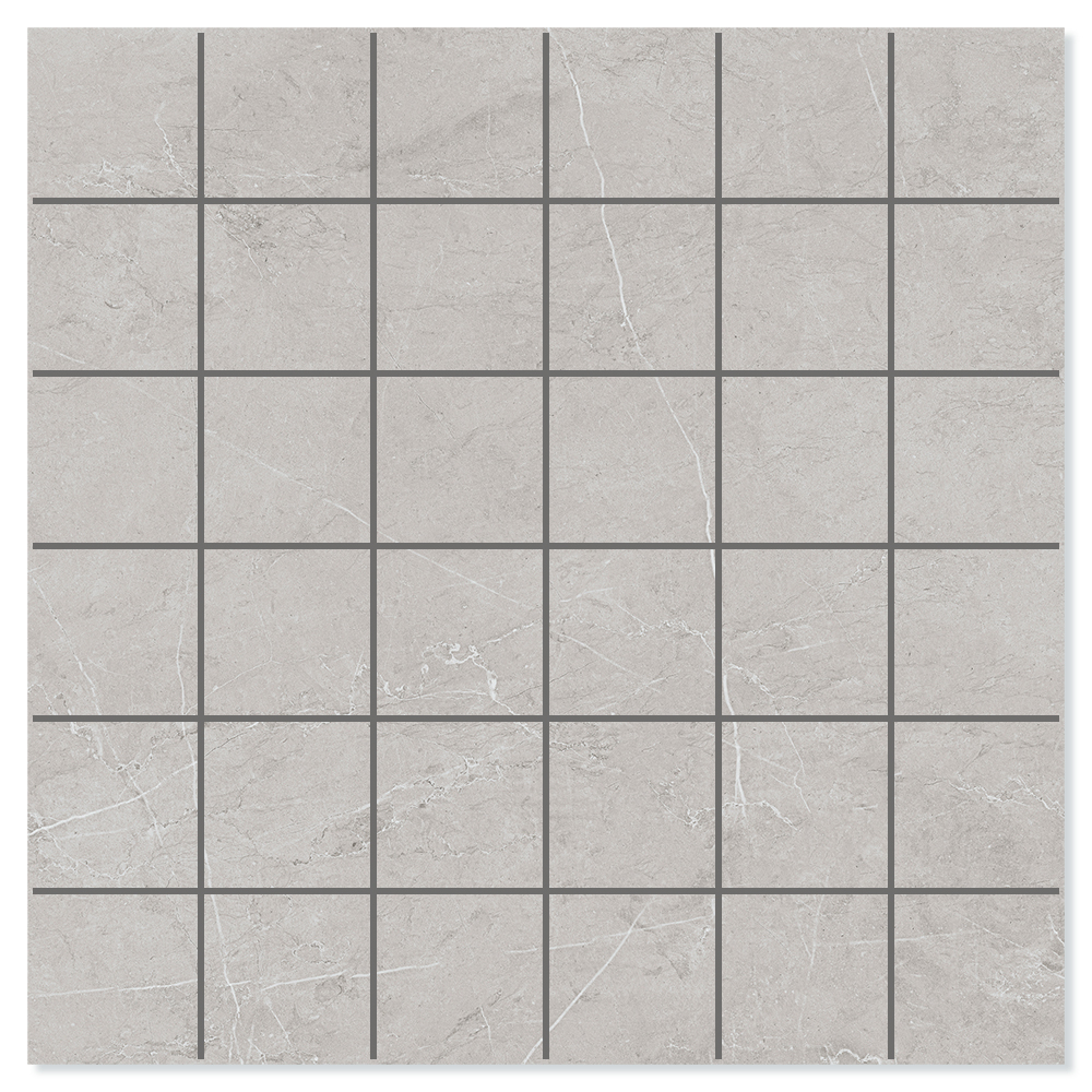 Marmor Mosaik Klinker Soapstone Lux Lysegrå Mat 30x30 (5x5) cm