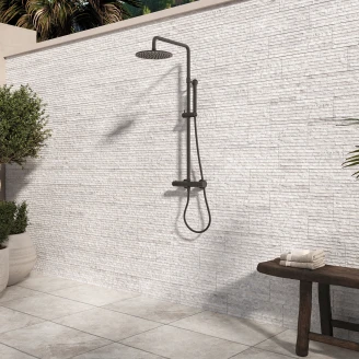 Vægflise <strong>Sedimento</strong>  Hvid Mat-Relief 15x45 cm