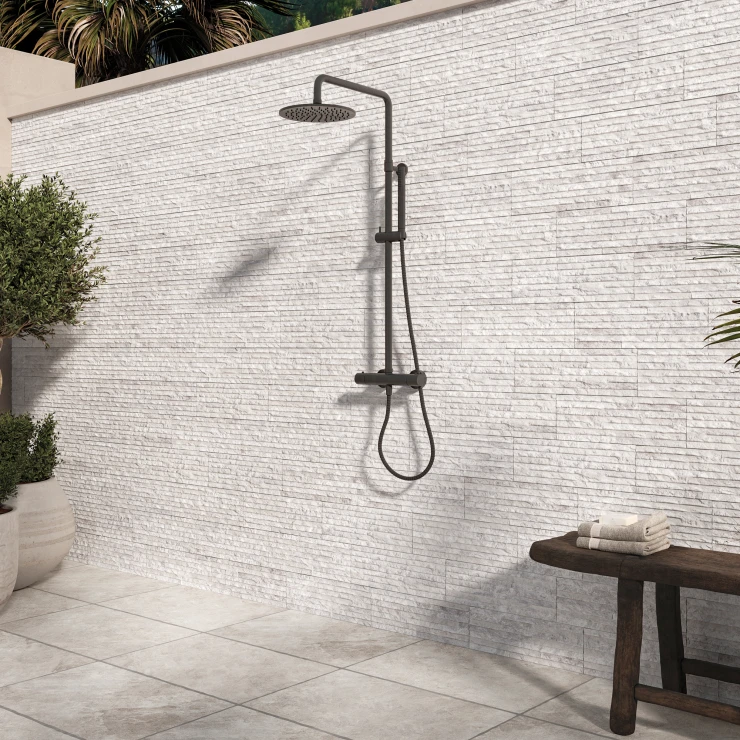 Vægflise Sedimento Hvid Mat-Relief 15x45 cm