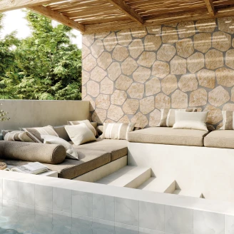 Klinker <strong>Berga</strong>  Beige Mat-Relief 29x33 cm