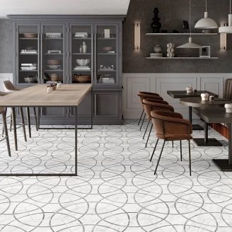 Marmor Heksagon Klinker <strong>Winslow</strong>  Lysegrå Mat 29x33 cm