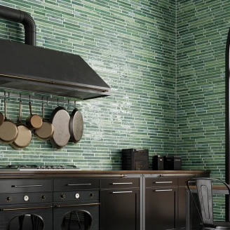 Vægflise <strong>Kvarter</strong>  Grøn Mat 15x45 cm