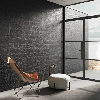 Vægflise <strong>Bränn</strong>  Sort Mat 15x45 cm