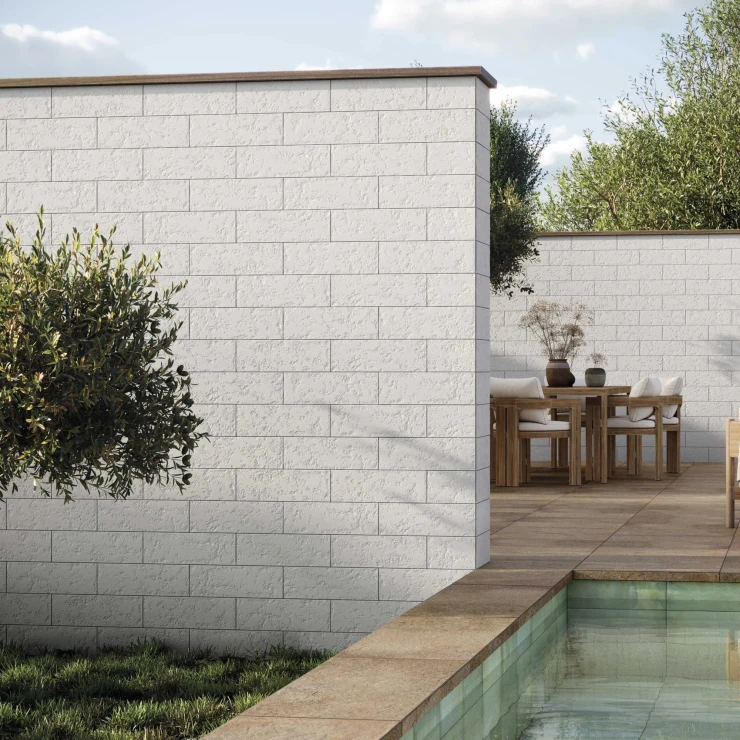 Vægflise Bränn Off-White Mat 15x45 cm