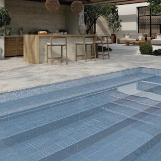 Vægflise <strong>Bränn</strong>  Blå Blank 15x45 cm