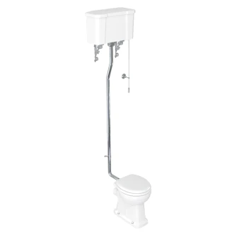 <strong>Burlington</strong>  Gulvstående Højmonteret Toilet med Vægcisterne og Soft-Cose Toiletsæde