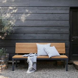 Udendørsbænk <strong>Wildfern</strong>  Træ, Sort 146 cm