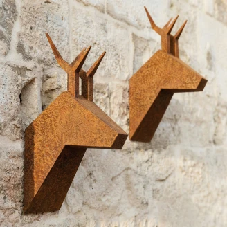 Cortena Dekorativ Vægfigur Chamois Gevir Cortenstål