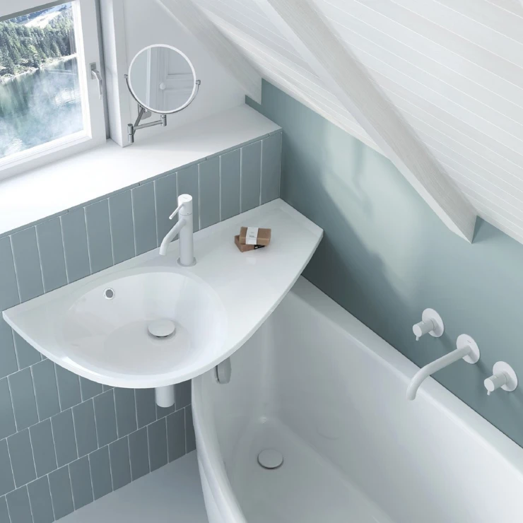 Ravak Håndvask Avocado Højre Hvid Blank 85 cm