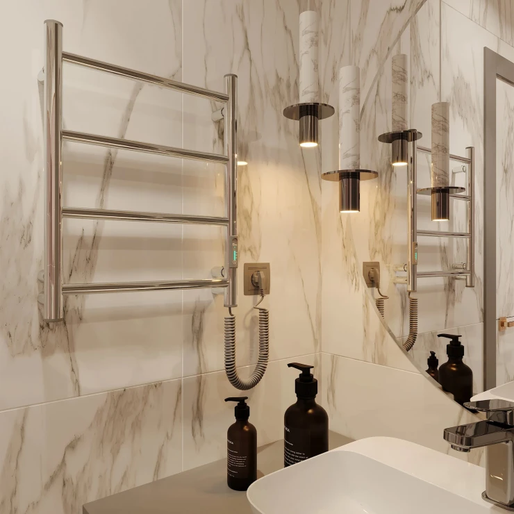 El Håndklædetørrer 35 W Solera Krom Blank