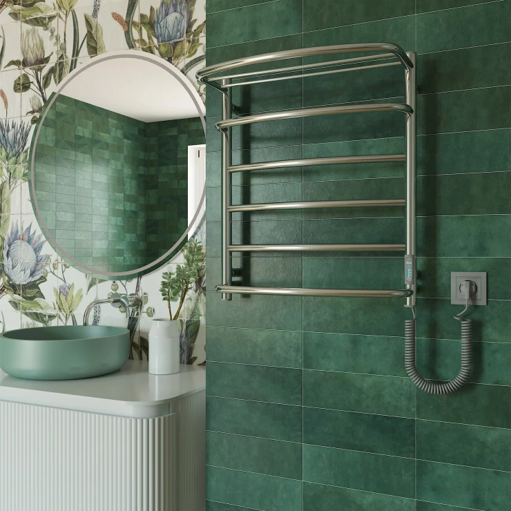 El Håndklædetørrer med Hylde 105 W Valente Krom Blank