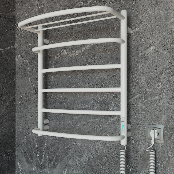 El Håndklædetørrer med Hylde 127 W Valente Hvid Mat