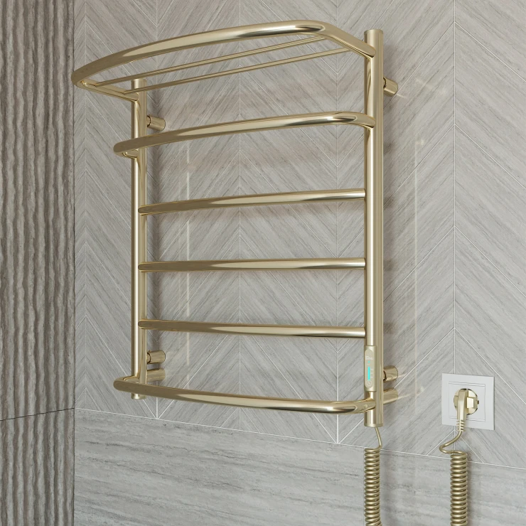 El Håndklædetørrer med Hylde 105 W Valente Guld Blank