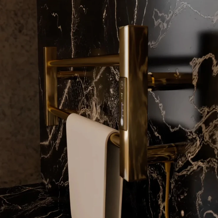 El Håndklædetørrer til Køkken 35 W Solera Guld Blank