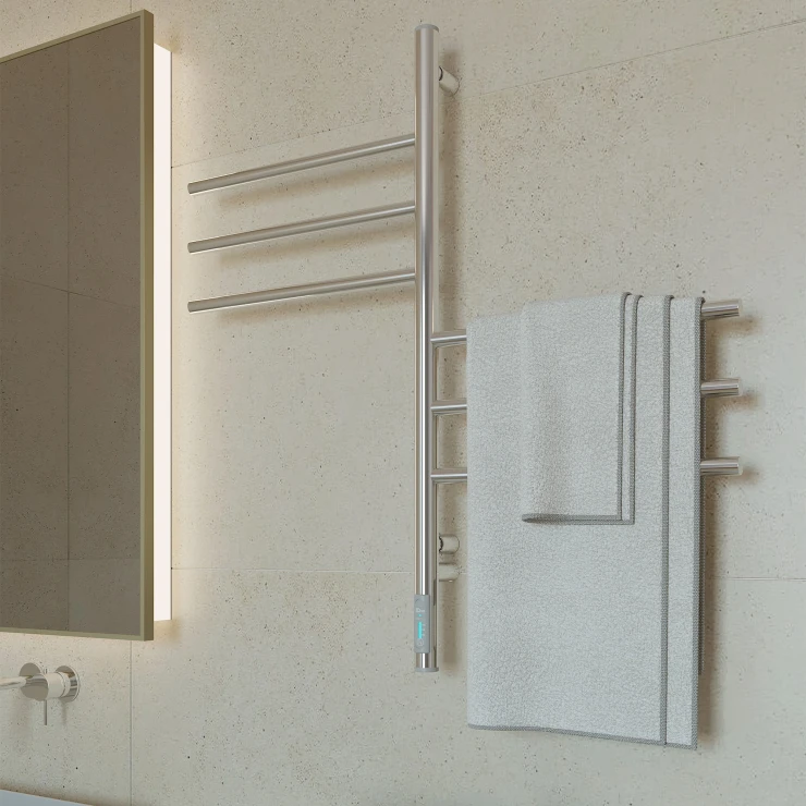 Roterbar El Håndklædetørrer 65 W Balnea Krom Blank